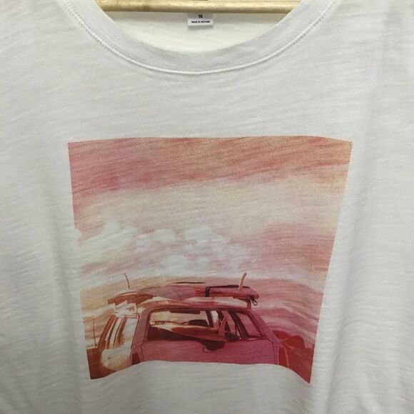 2/40$ NWT Boxy OldNavy cotton muscle tee t-shirt sleeveless cotton white pink XL - Picture 2 of 9